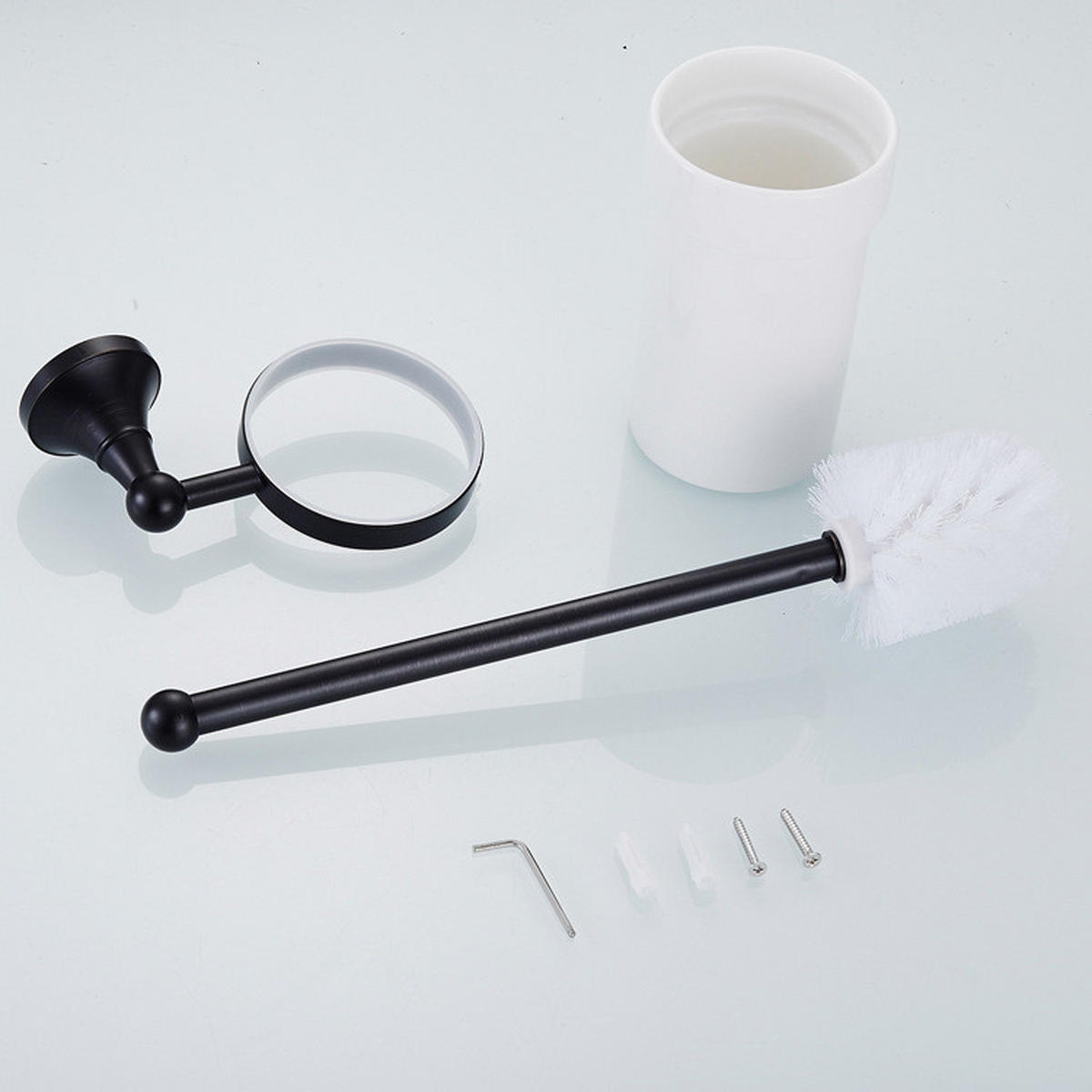TOILETTENBÜRSTENHALTER – Schwarz (16 x 10,5 x 36 cm) - Schwarz, Metall (16/36/10.5cm)