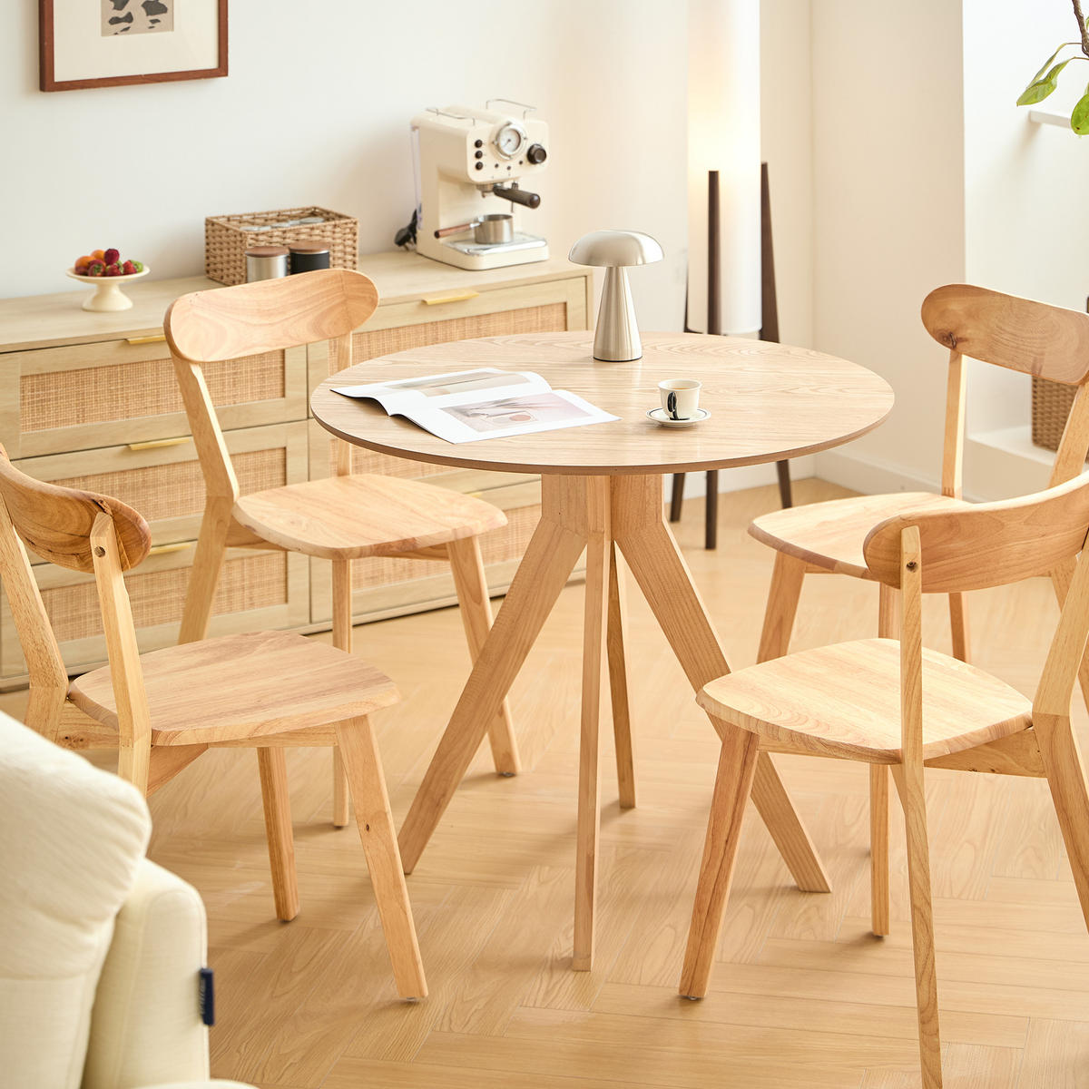 ESSTISCH Rund Braun 90 x 90 x 76 (cm) - Braun, Holz (90/90/76cm) - Nordlys