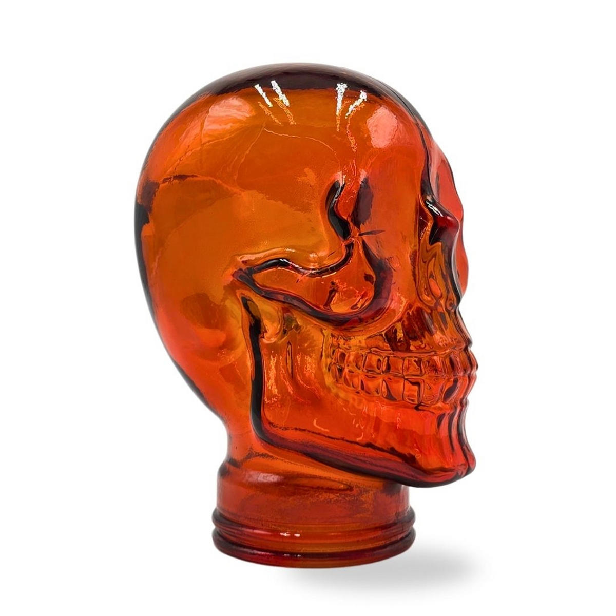 KOPFHÖRERSTÄNDER TOTENKOPF Glas T04 hot orange - Dunkelorange, Glas (19/26/19cm) - DESIGN DELIGHTS