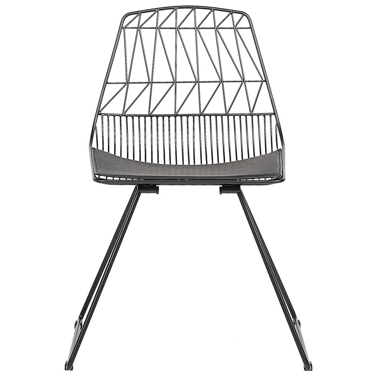 METALLSTUHL 2er-Set Schwarz Harlan - Schwarz, Textil/Metall (57/77/54cm) - Beliani