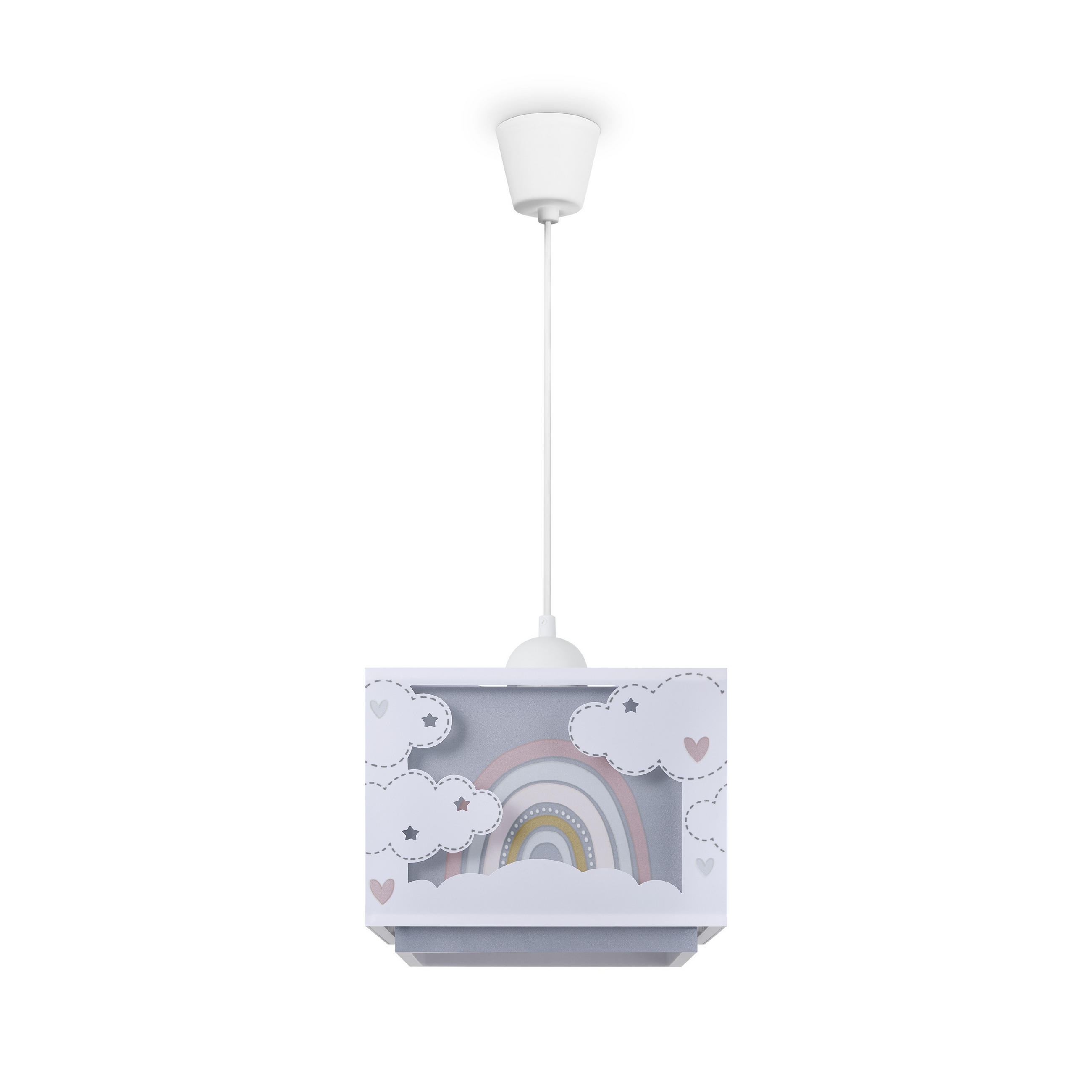 PENDELLEUCHTE Greta Pd Rainbow - Grau, Kunststoff (24/24/24.9cm) - Paco Home