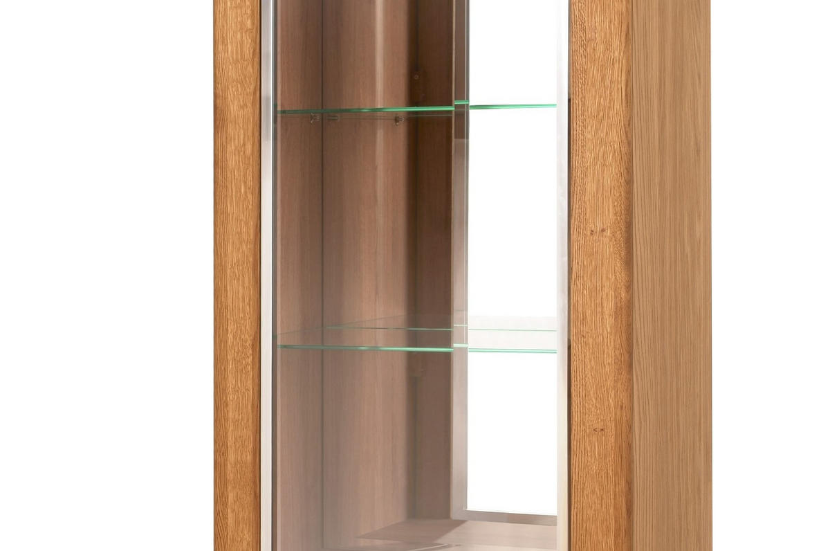 STANDVITRINE Latina Honig Eiche 70 / 42 / 200cm - Honigeiche/Braun, Holz/Metall (70/200/42cm) - Feldmann-Wohnen