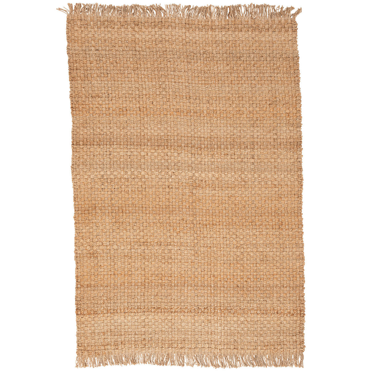 NATURFASER TEPPICH JUTE SALSA MIT FRANSEN - Beige, Textil (120/170cm) - Pergamon