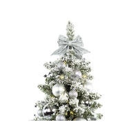 WEIHNACHTSBAUM künstlicher 60 cm – SILBERNE WEIHNACHTEN II, mit 34-teiligem Weihnachtsbaumschmuck, mit LED-Beleuchtung, inkl. Pflanztopf mit Jutesack - Silberfarben/Weiß, Kunststoff/Stein (40/60cm) - LAALU