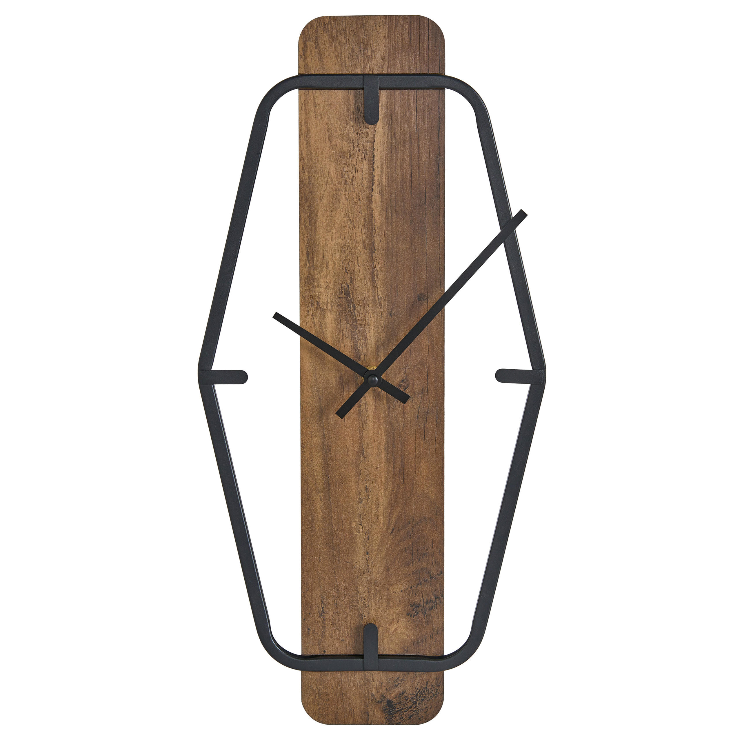 WANDUHR Braun Clisson - Schwarz/Braun, Holzwerkstoff (25/51/4cm) - Beliani