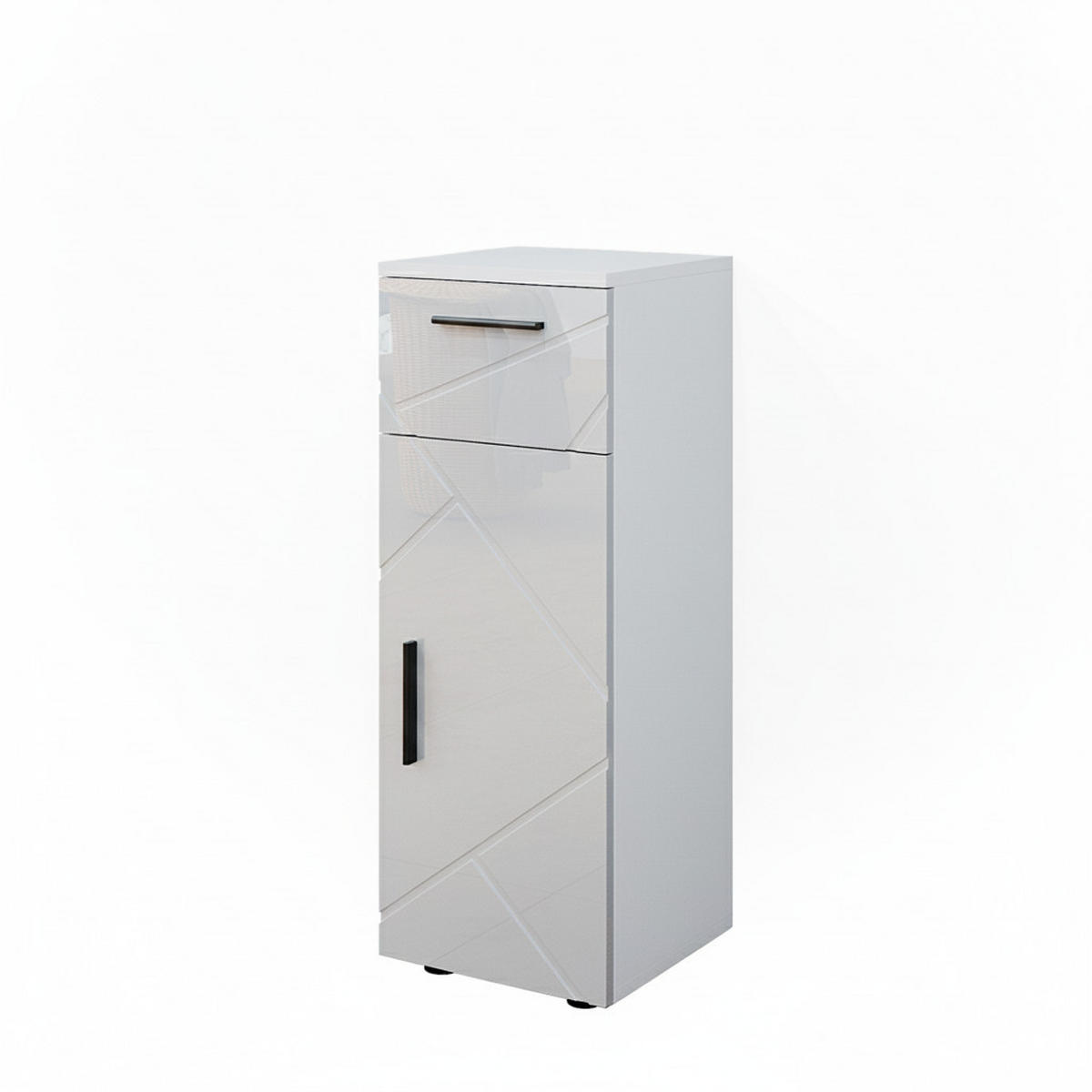 MIDI SKRINKA Irma biely - biela s vysokým leskom, kompozitné drevo (30/81/30cm) - Vicco