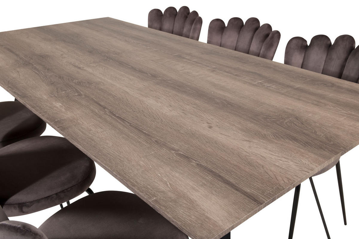 TISCHGRUPPE Grau - Grau, Holzwerkstoff (90/75/180cm) - ebuy24