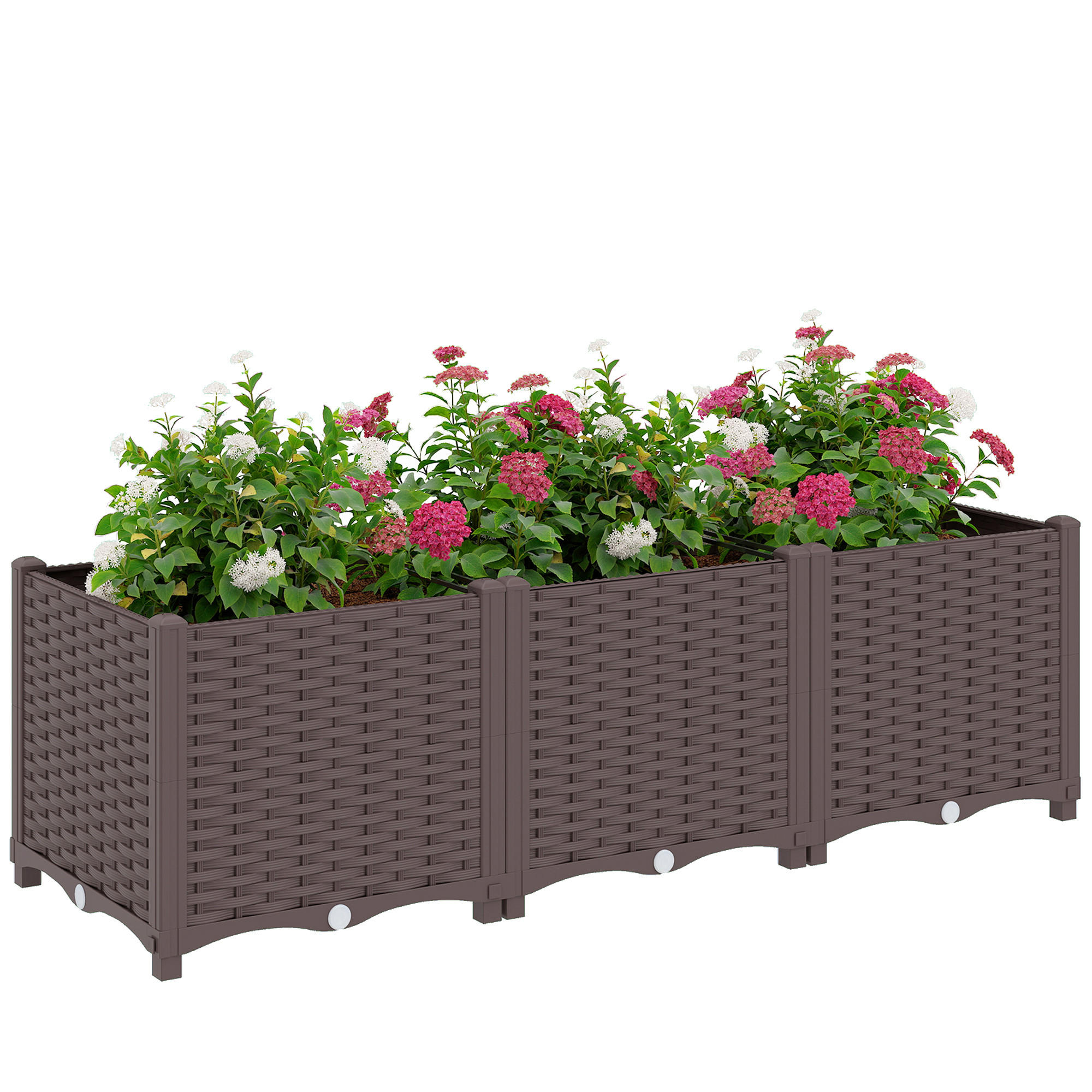 HOCHBEET DE-12306 modulbar mit Selbstbewässerung Braun - Braun, Kunststoff (120/37/40cm) - ComfortXL
