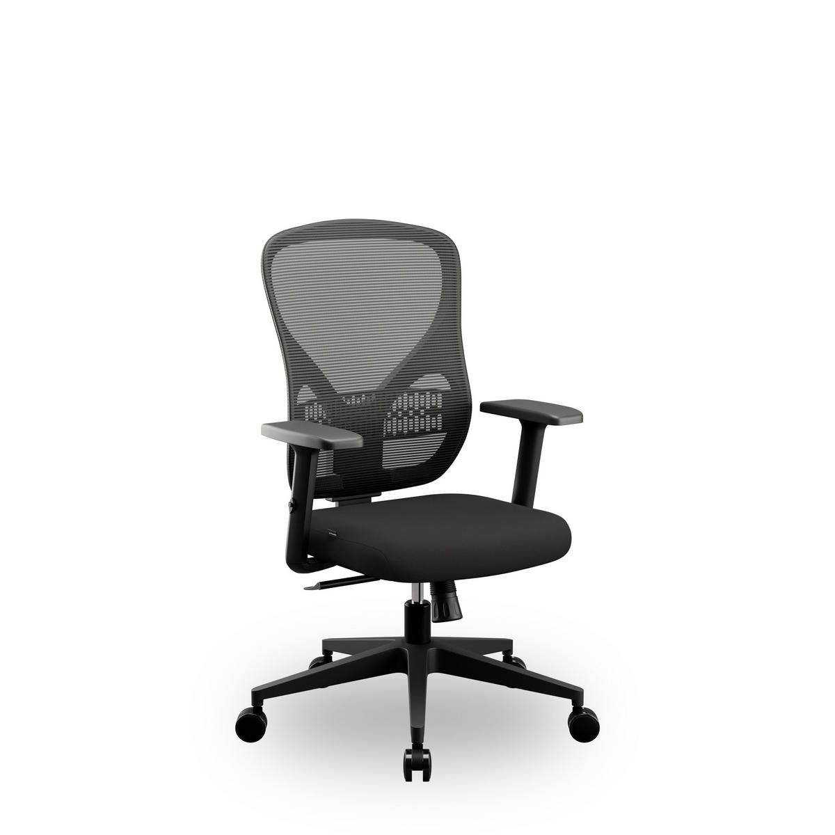 BÜROSTUHL ORBIT - Schwarz, Textil (52/109.5/47.5cm) - Jan Nowak