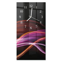 WANDUHR 30x60 cm - Rosen - Lila, Glas (30/60/0.4cm) - TULUP