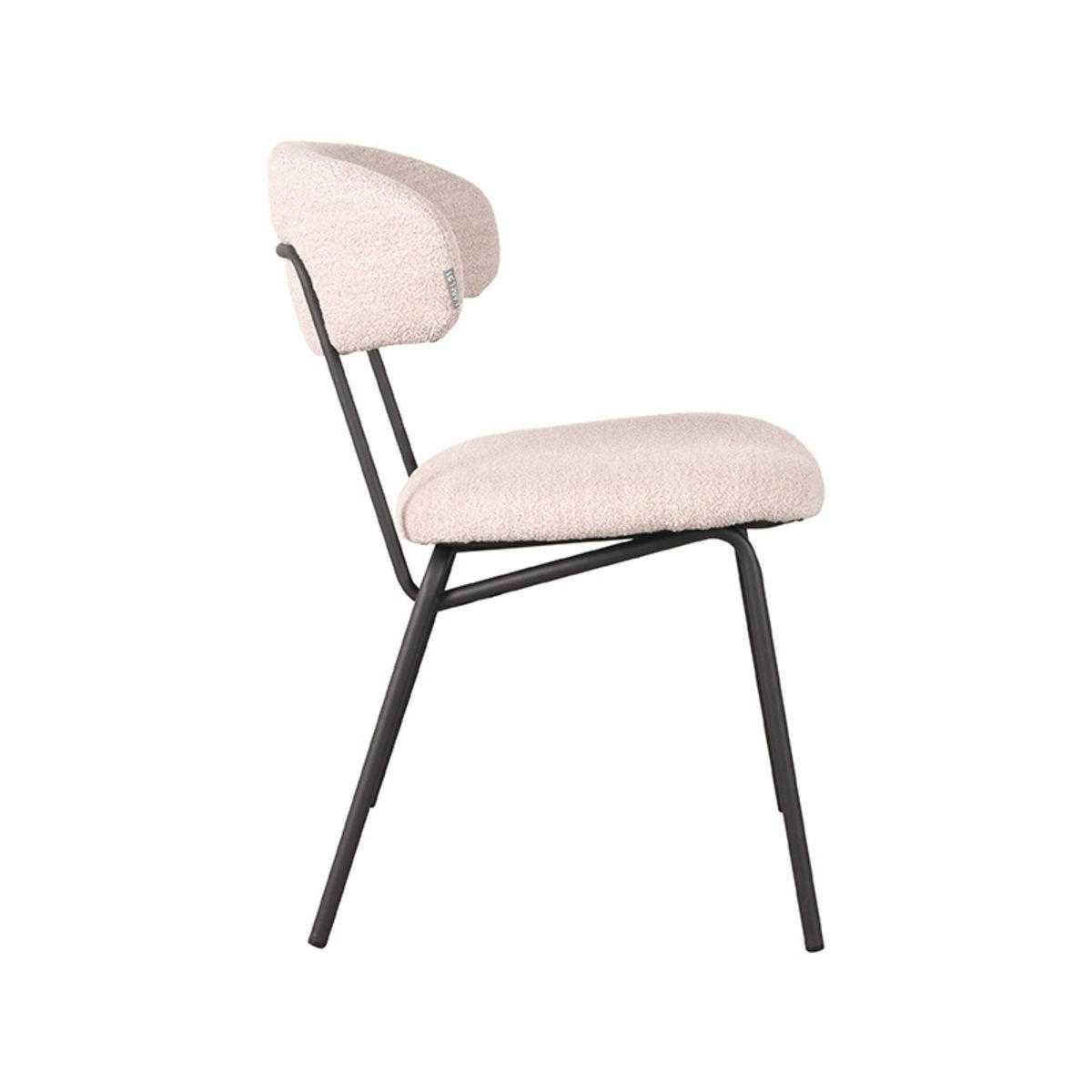 ESSZIMMERSTUHL Zack Weiß 59/53/79 cm 2er-Set - Creme, Textil (53/79/59cm) - LABEL51