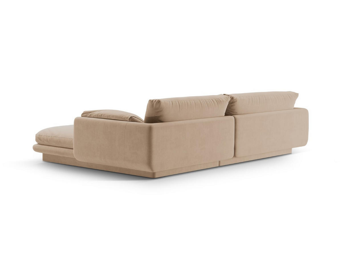 ECKSOFA links Torino aus Samt sandfarben 4 Sitzplätze - Sandfarben, Textil (170/250cm) - Micadoni