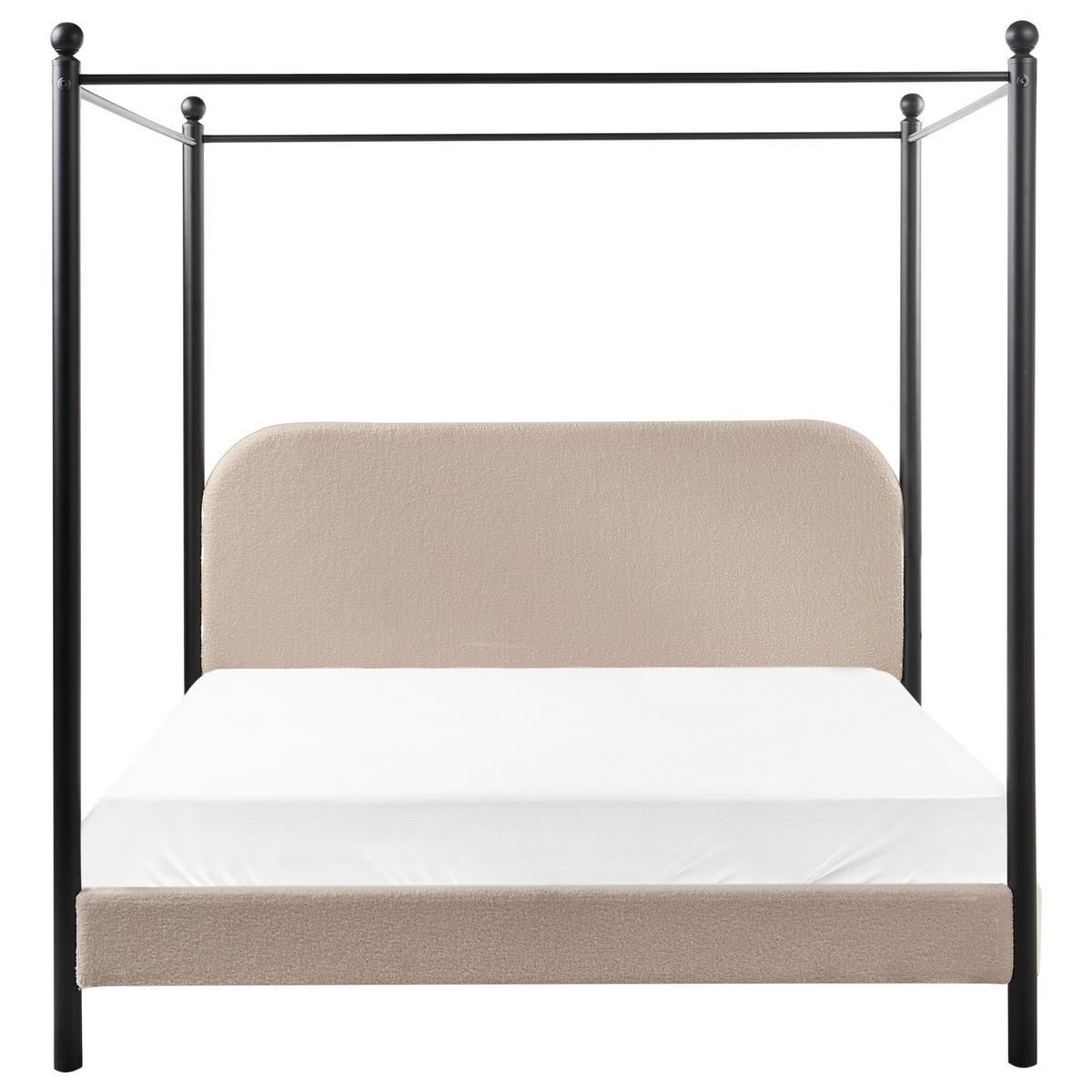 HIMMELBETT 160x200 cm Beige Dannemois - Taupe, Textil (160/200cm) - Beliani