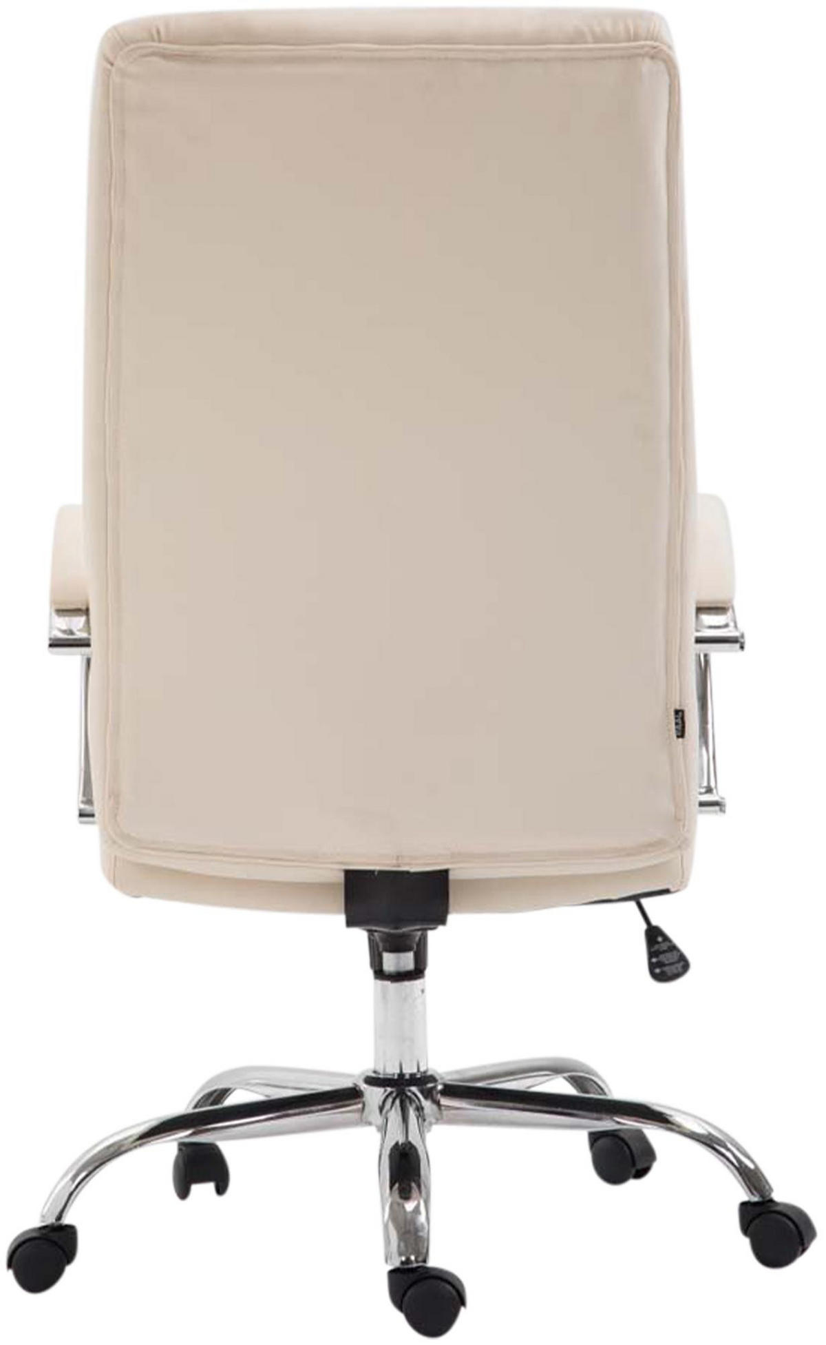 CHEFSESSEL Lederlook Creme - Creme, Textil/Metall (60/110/68cm) - CLP