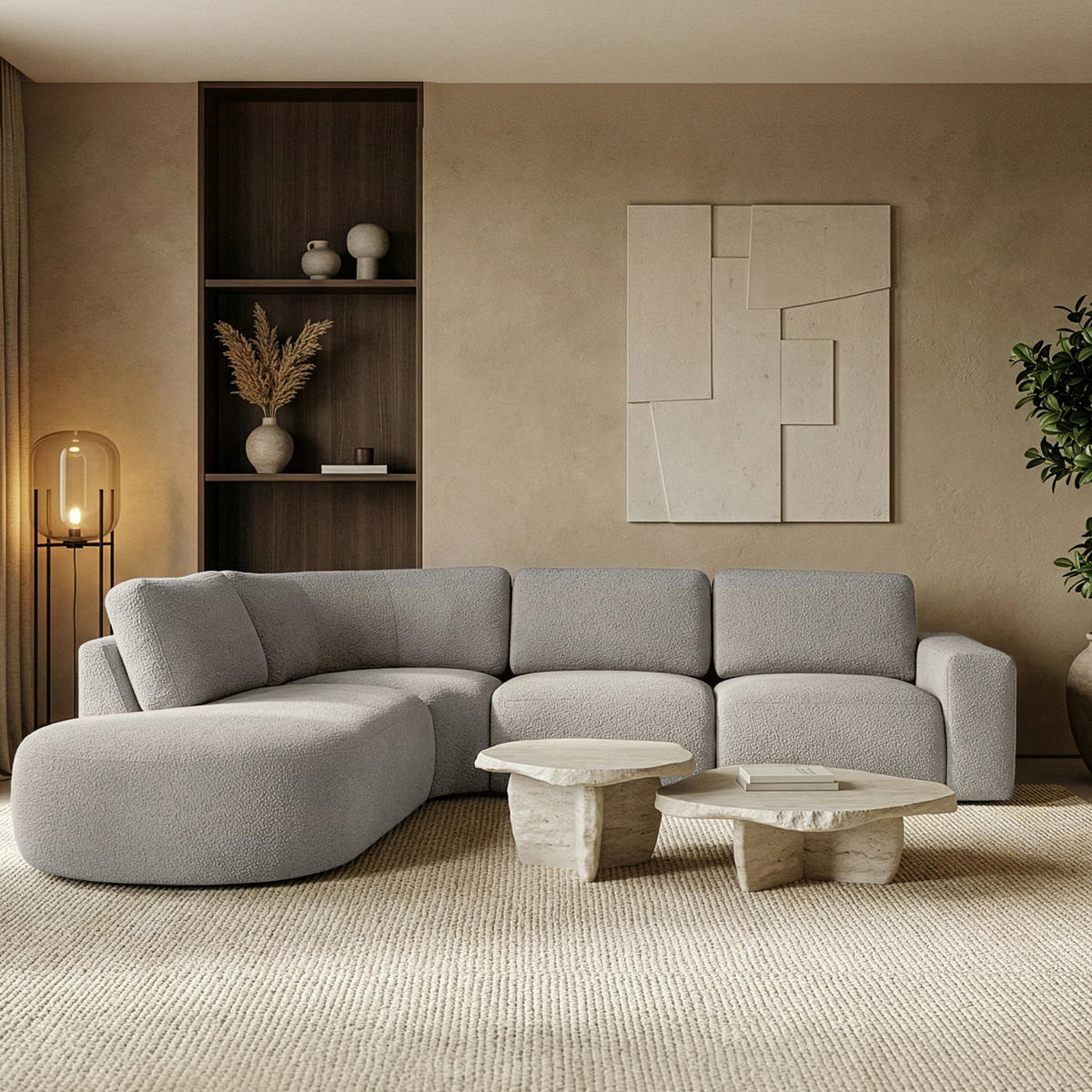 ECKSOFA LINKS ZUCCO, Braun - Braun, Holz/Holzwerkstoff (304/293cm) - KONSIMO®