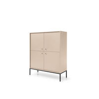 KOMMODE - kommode Melody I 104 4D Beige + Schwarz - Beige/Schwarz, Holzwerkstoff (104/125/39cm) - Möblo