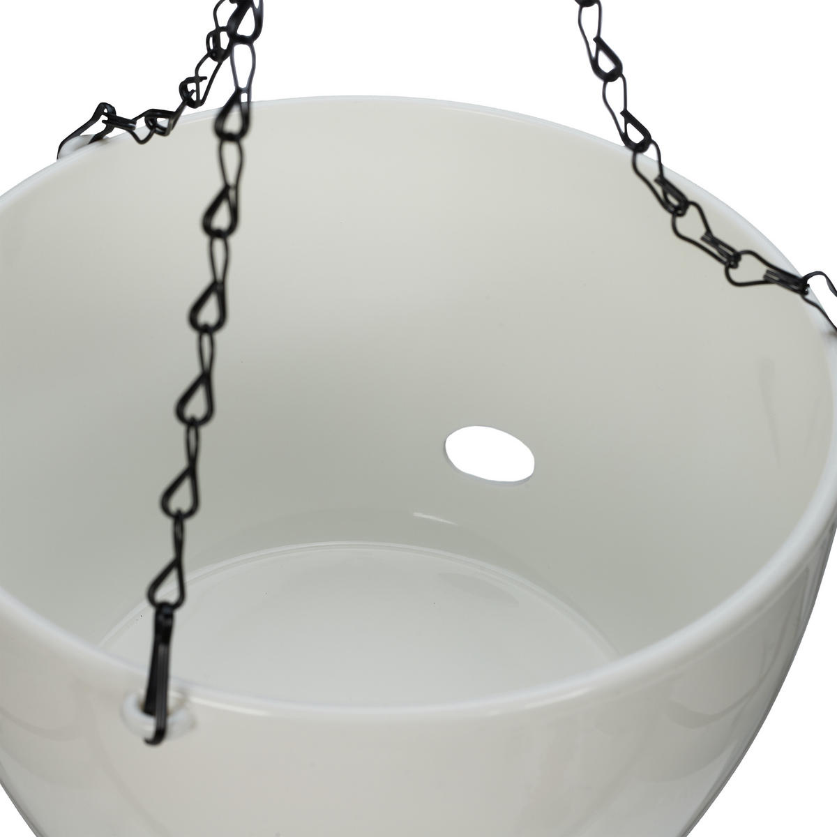 2XBLUMENAMPEL - Weiß, Kunststoff/Metall (67cm) - Relaxdays