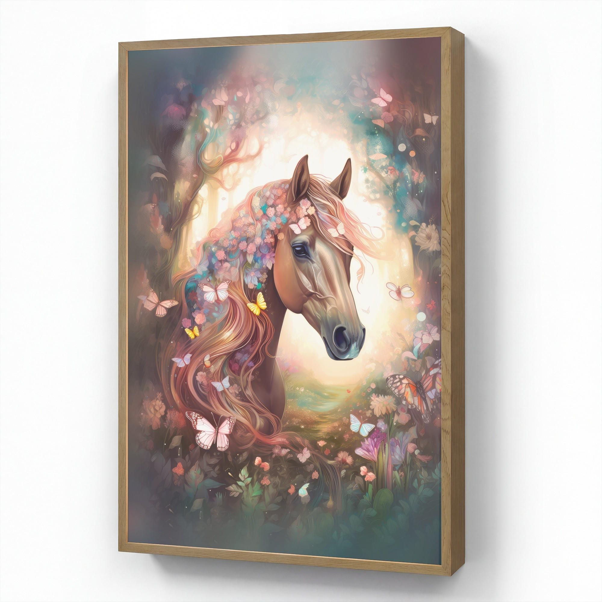OnlyWow DOBÍJECÍ NOČNÍ LAMPIČKA Kůň - Příroda - Květiny - Motýli - Les 70x100 cm