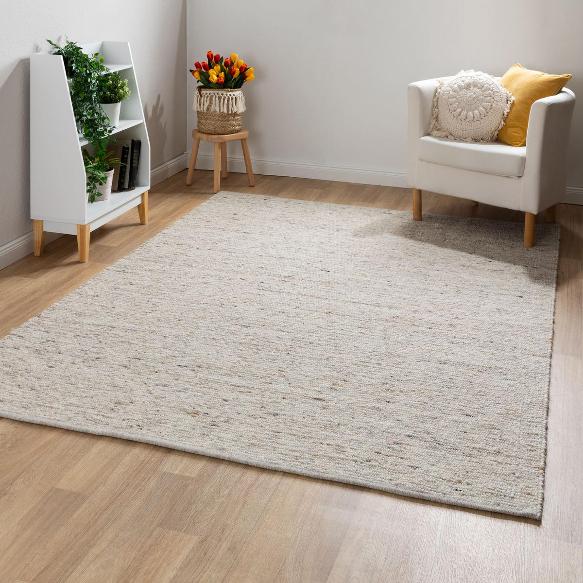 HANDWEBTEPPICH 200/200 cm Landshut exklusiv - Beige, Naturmaterialien (200/290cm) - Steffensmeier
