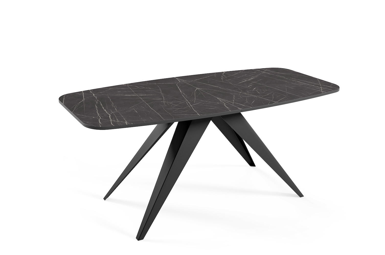 ESSTISCH Ferro Pietra Grigia Schwarz / Schwarz 160/200 / 80 / 76cm - Schieferfarben/Schwarz, Holz/Holzwerkstoff (160/80/76cm) - Feldmann-Wohnen
