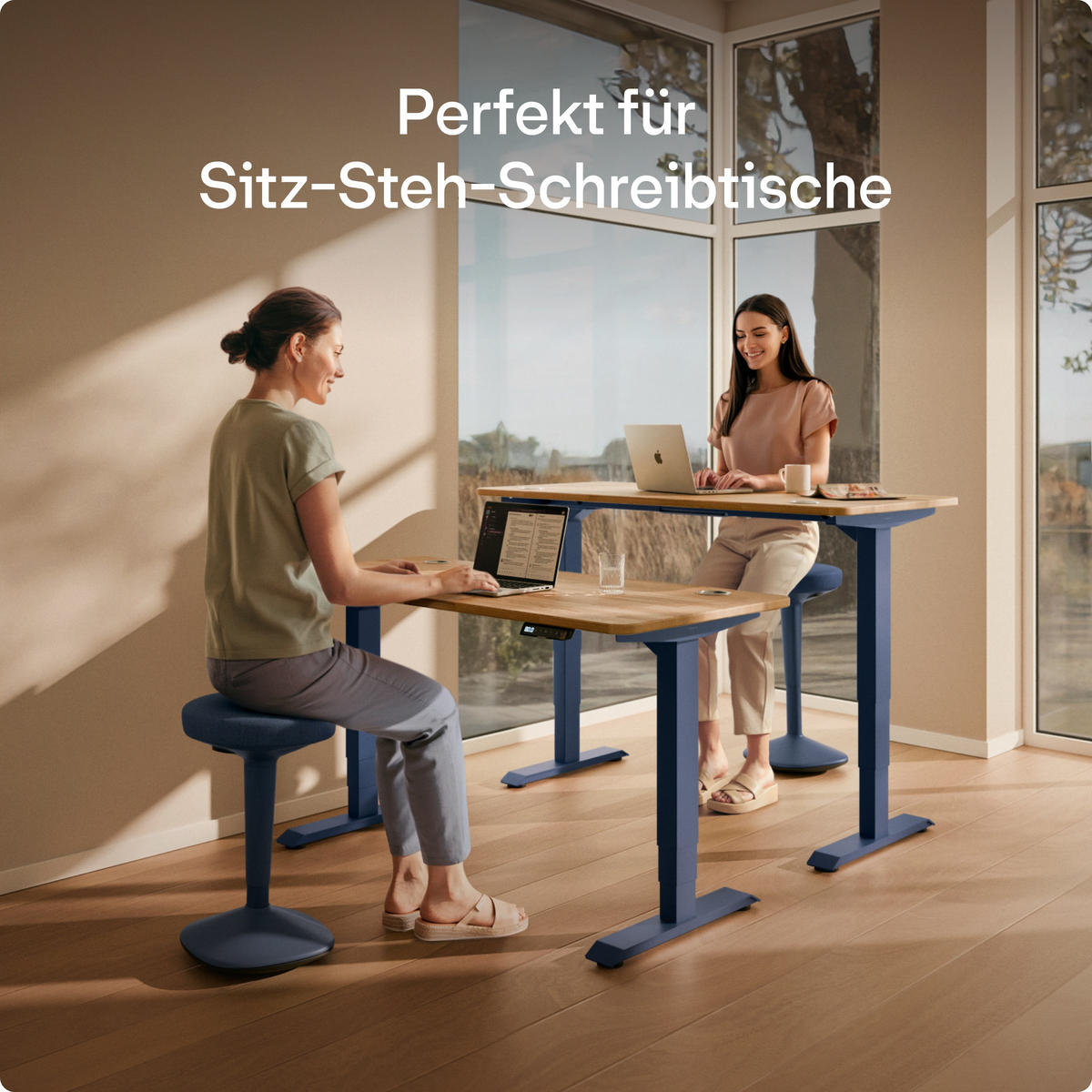 ERGONOMISCHER Balancehocker, Blau - Blau, Kunststoff (37/58/37cm) - Desktronic