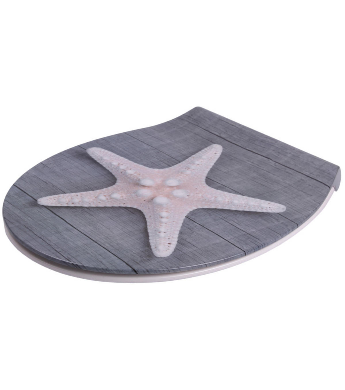 WC-SITZ mit Absenkautomatik Flat Bastia - Grau, Holzwerkstoff (38/6/47cm) - Sanilo