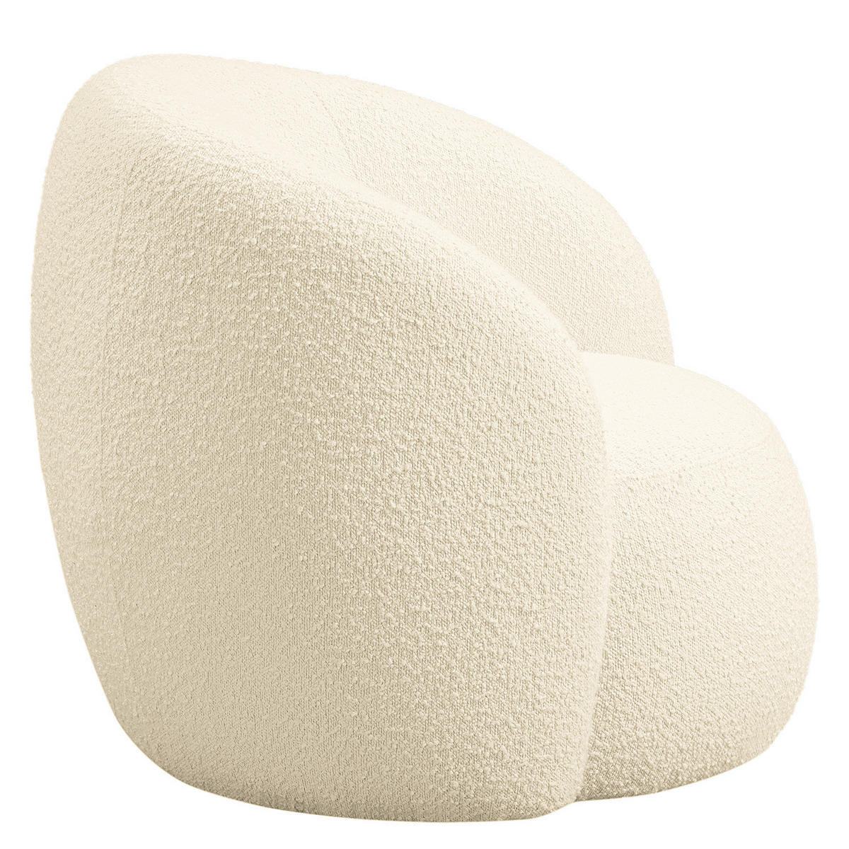 SESSEL - Bouclé - Creme/Schwarz, Kunststoff/Textil (89/76/83cm) - home24