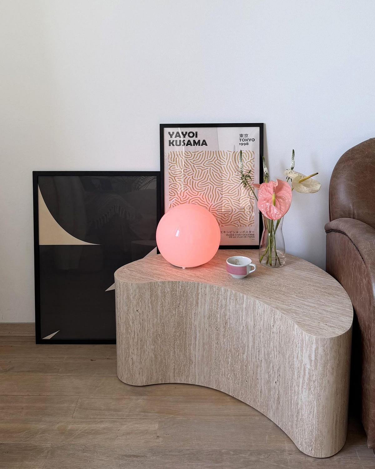 KONFERENČNÍ STOLEK Imitace travertinu Bilpa - béžová, kompozitní dřevo (89/44/40cm) - Beliani