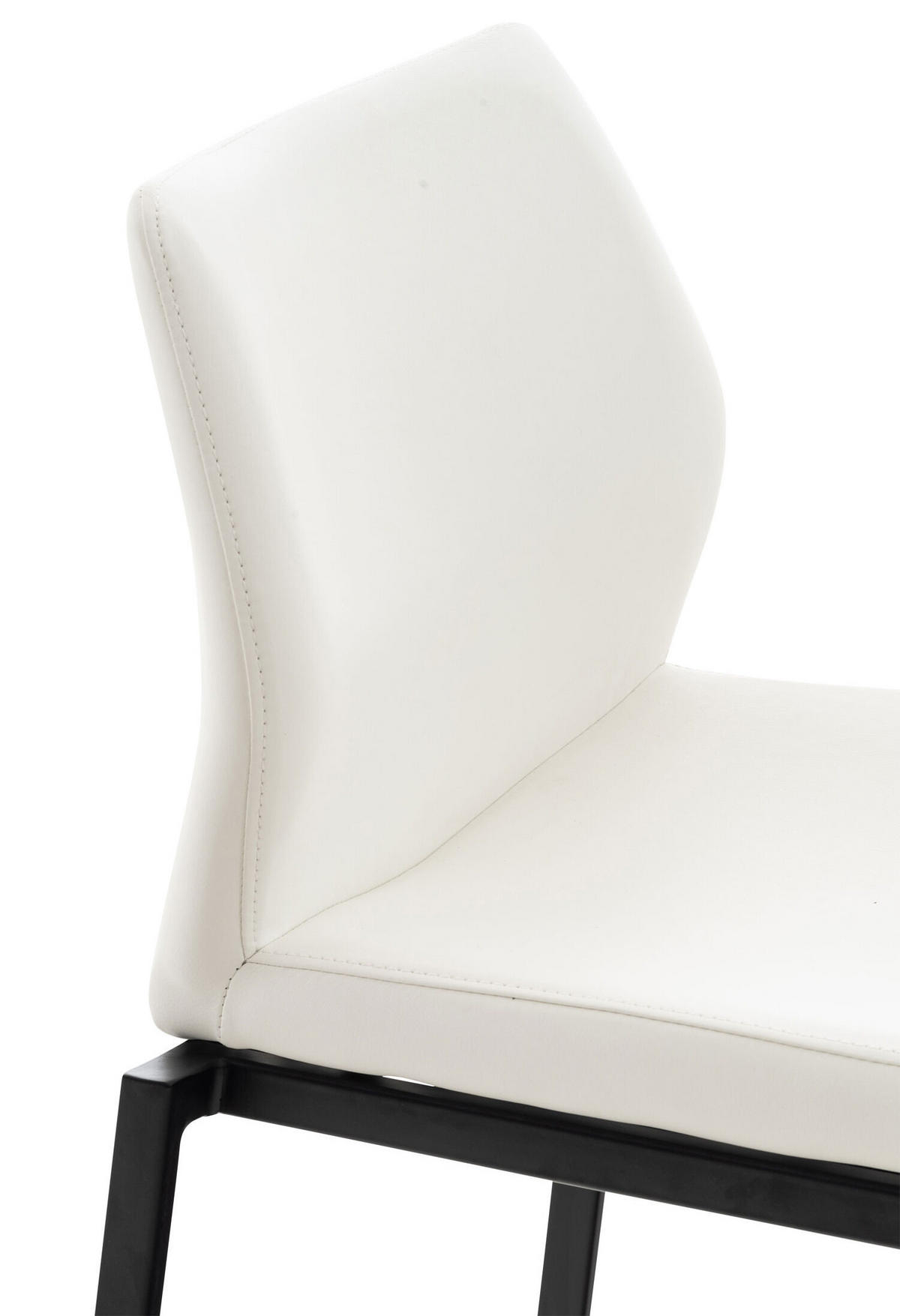 BARHOCKER Matheo, Gestell schwarz, Kunstleder Weiß - Schwarz/Weiß, Kunststoff/Textil (47/100/53cm) - TPFLiving