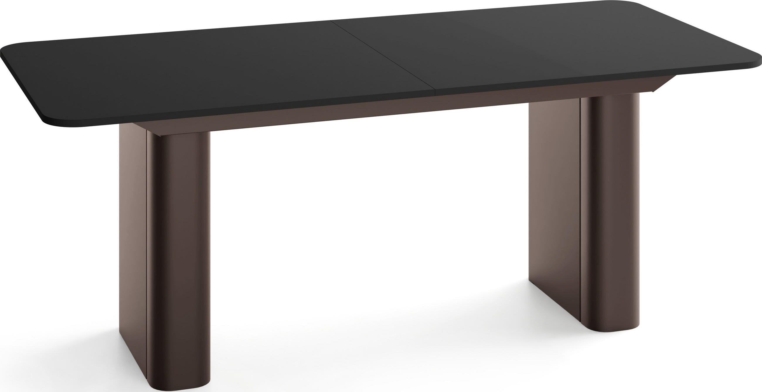 ESSTISCH Riven rechteckig ausziehbar verlängerbar mit Butterfly-Auszug, Schwarz 200-296/90/76 cm - Schwarz/Braun, Holzwerkstoff/Metall (90/296/76cm) - WFL GROUP