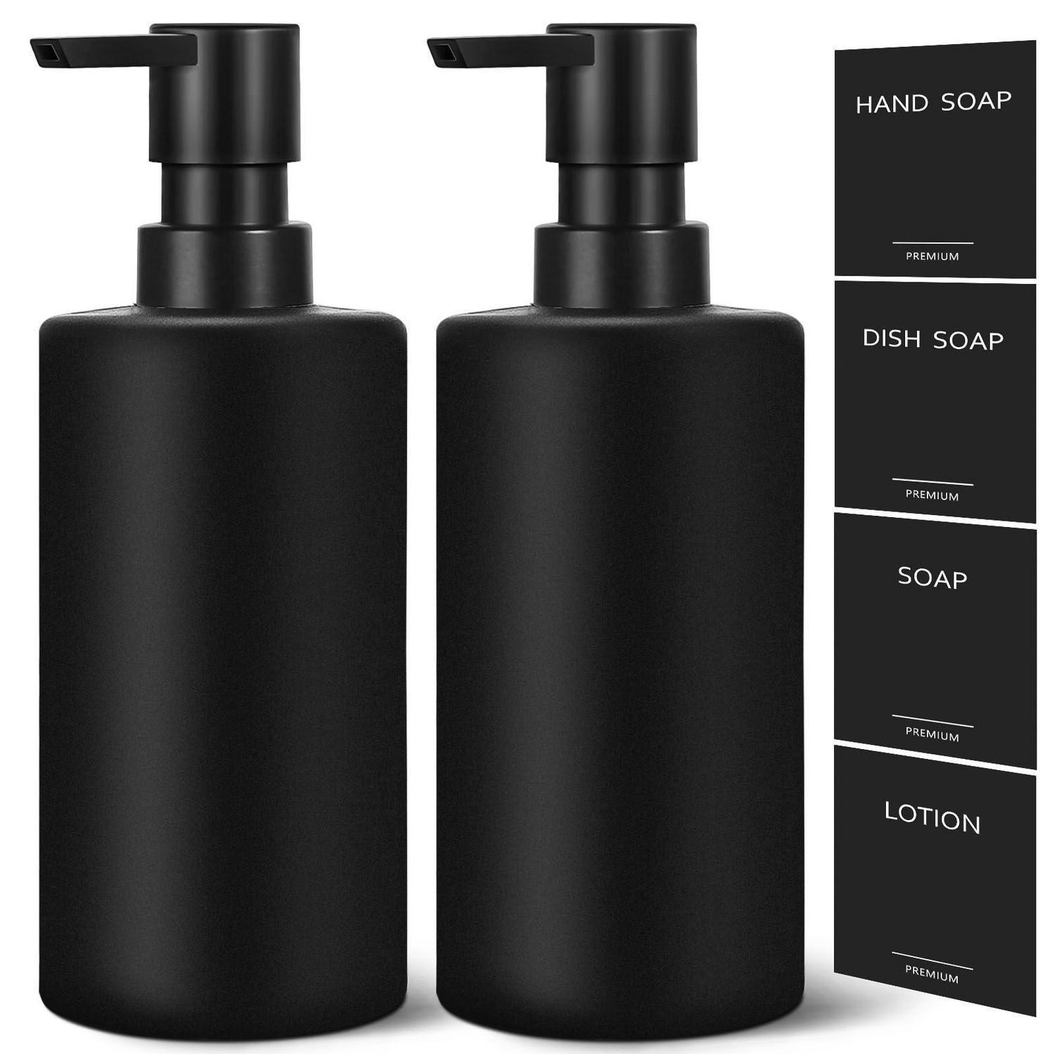 SEIFENSPENDER 2-teiliges Set Glas Schwarz 300 ml - Schwarz, Glas (6.7/17.8/6.7cm)