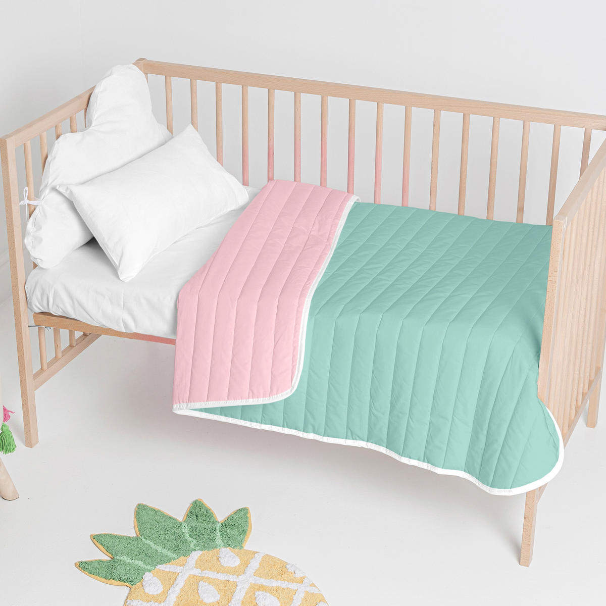 TAGESDECKE dash 100x130 cm (kinderbett) minze - Mintgrün, Textil (100/130cm) - Happy Friday