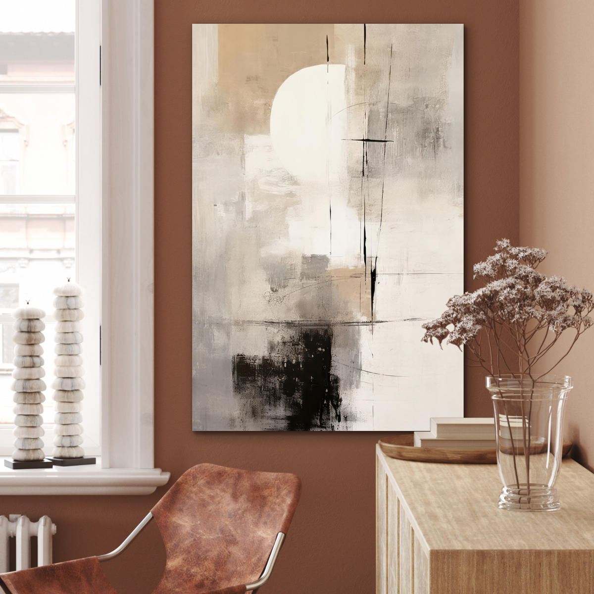 METALLBILD Abstrakt - Kunst - Grau 60x90 cm - Hellgrau, Metall (60/90cm) - MuchoWow