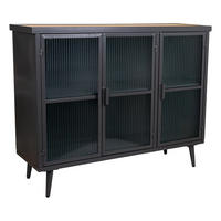 SIDEBOARD aus Metall und Naturholz 102x33x80 cm - Multicolor, Metall (102/79.5/33cm) - Wanderlust