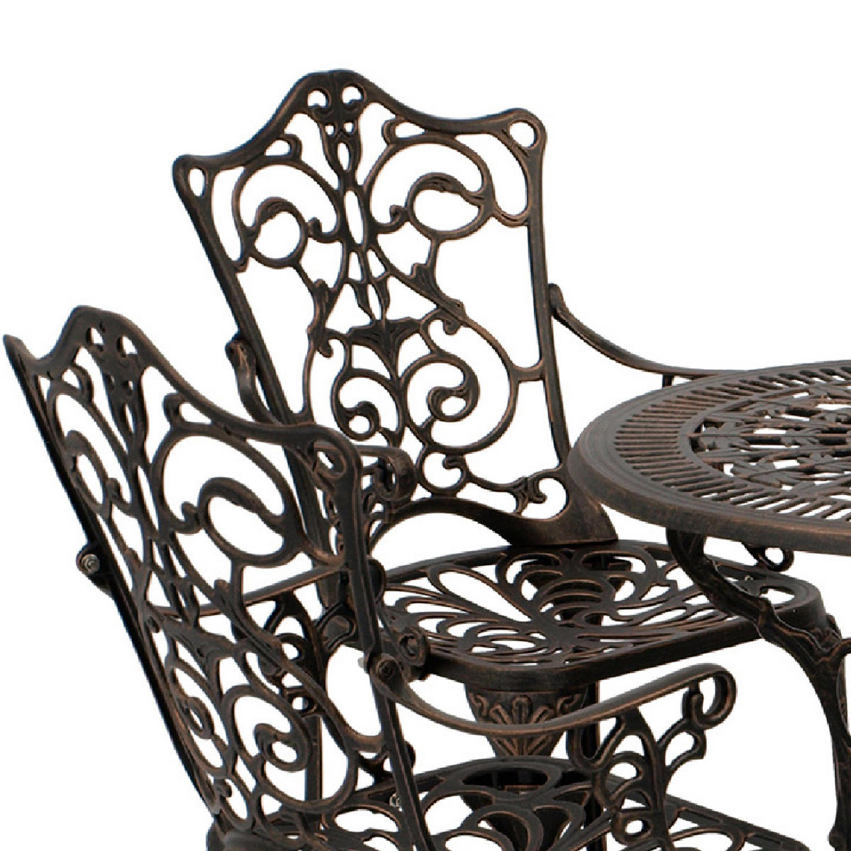 BISTROSET Boulder - Jugendstil - 5-teilig, Aluguss antik bronze - Braun, Metall - TPFGarden