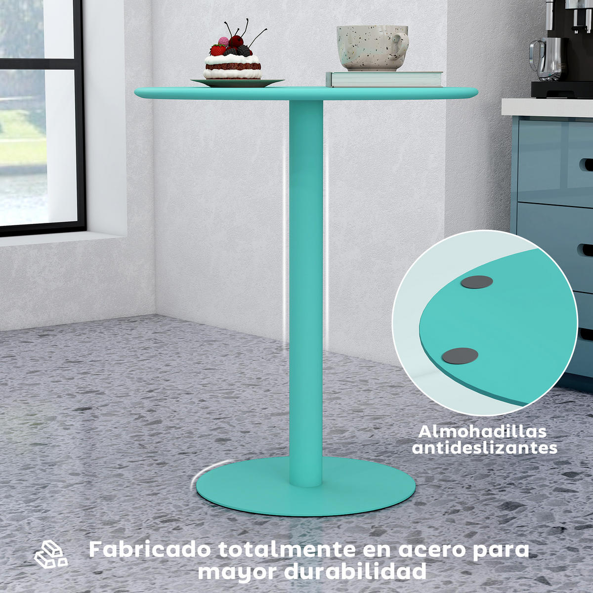 ESSTISCH Grün 1 Stück - Grün, Naturmaterialien (60/60/72cm) - GiPP