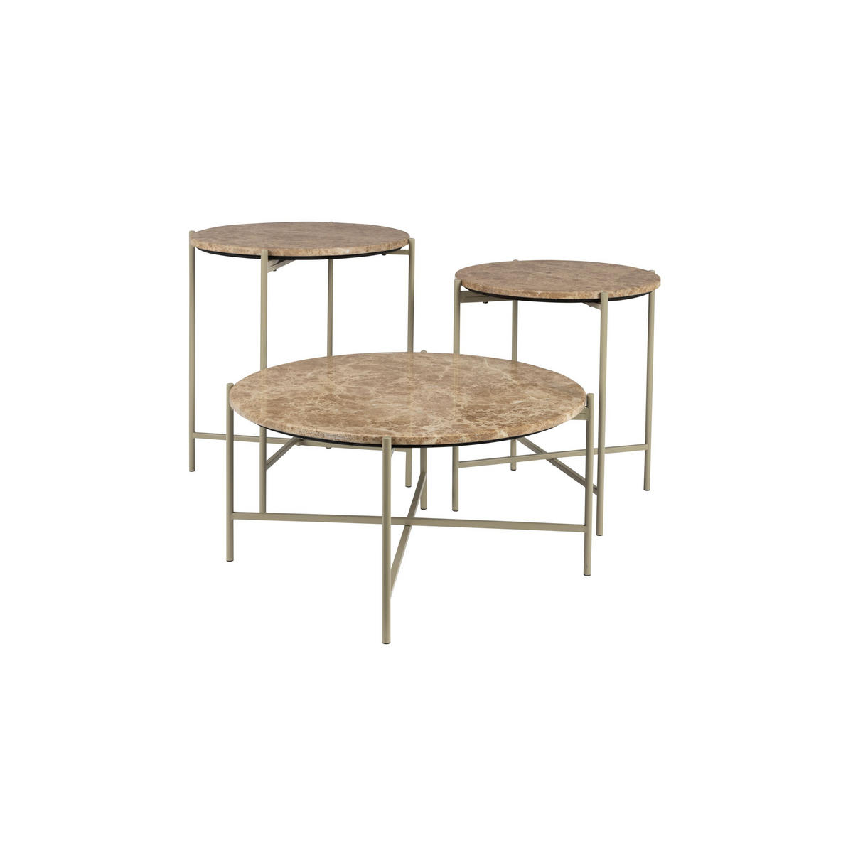 BEISTELLTISCH Tooz 60 cm Beige - Beige, Metall (60/60/31cm) - Housecraft Living