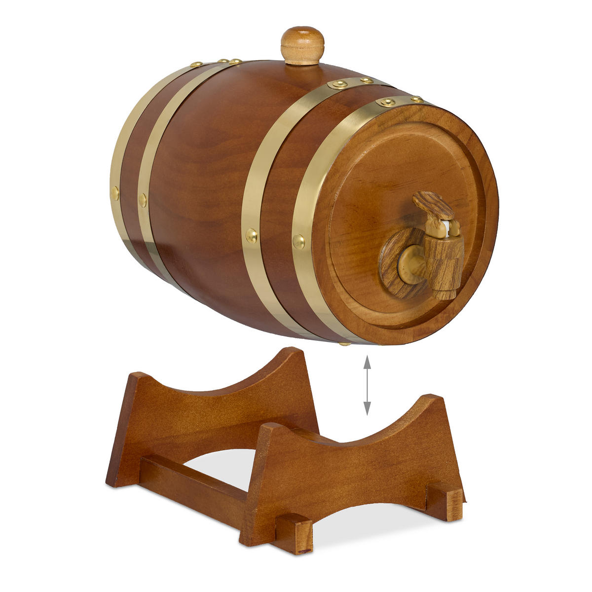 WHISKYFASS - Braun, Holz/Kunststoff (1.25L) - Relaxdays
