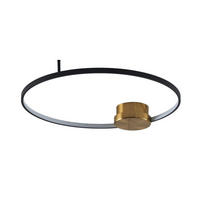 DECKENLEUCHTE Alisa, Schwarz und gold, 67cm, Dimmbar - Goldfarben, Metall (67/60/6cm) - KOSILUM