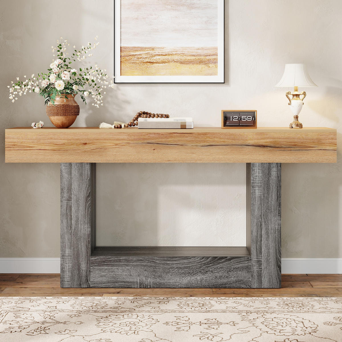 KONSOLENTISCH Holzoptik Ablagefach - Naturfarben, Holzwerkstoff (30/160/82.5cm) - Fortuna Lai