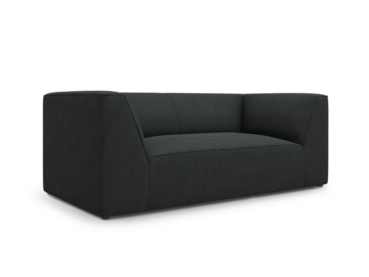 SOFA Ruby aus Cord schwarz 2 Sitzplätze - Schwarz, Textil (93/69/174cm) - Micadoni