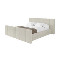 POLSTERBETT mit Bettkasten, Fußteil und Lattenrost, Bett mit Matratze H3/H4 - TEVO-Z 180x200 Creme - Sahara, Holzwerkstoff/Textil (180/200cm) - ALTDECOR