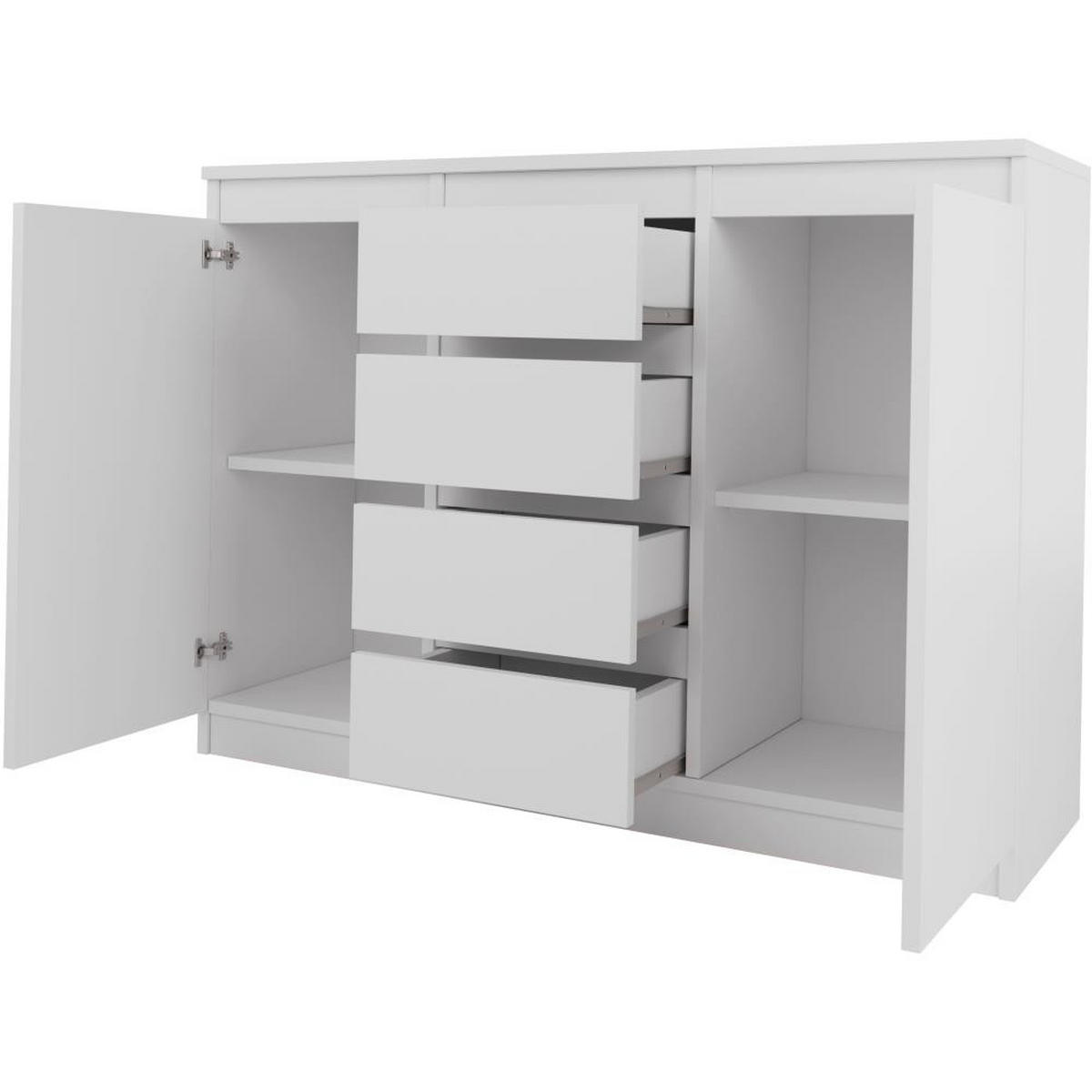 KOMMODE Anthony 2D4S 112/35/82 weiß - Weiß, Holzwerkstoff (112/82/35cm) - Beautysofa