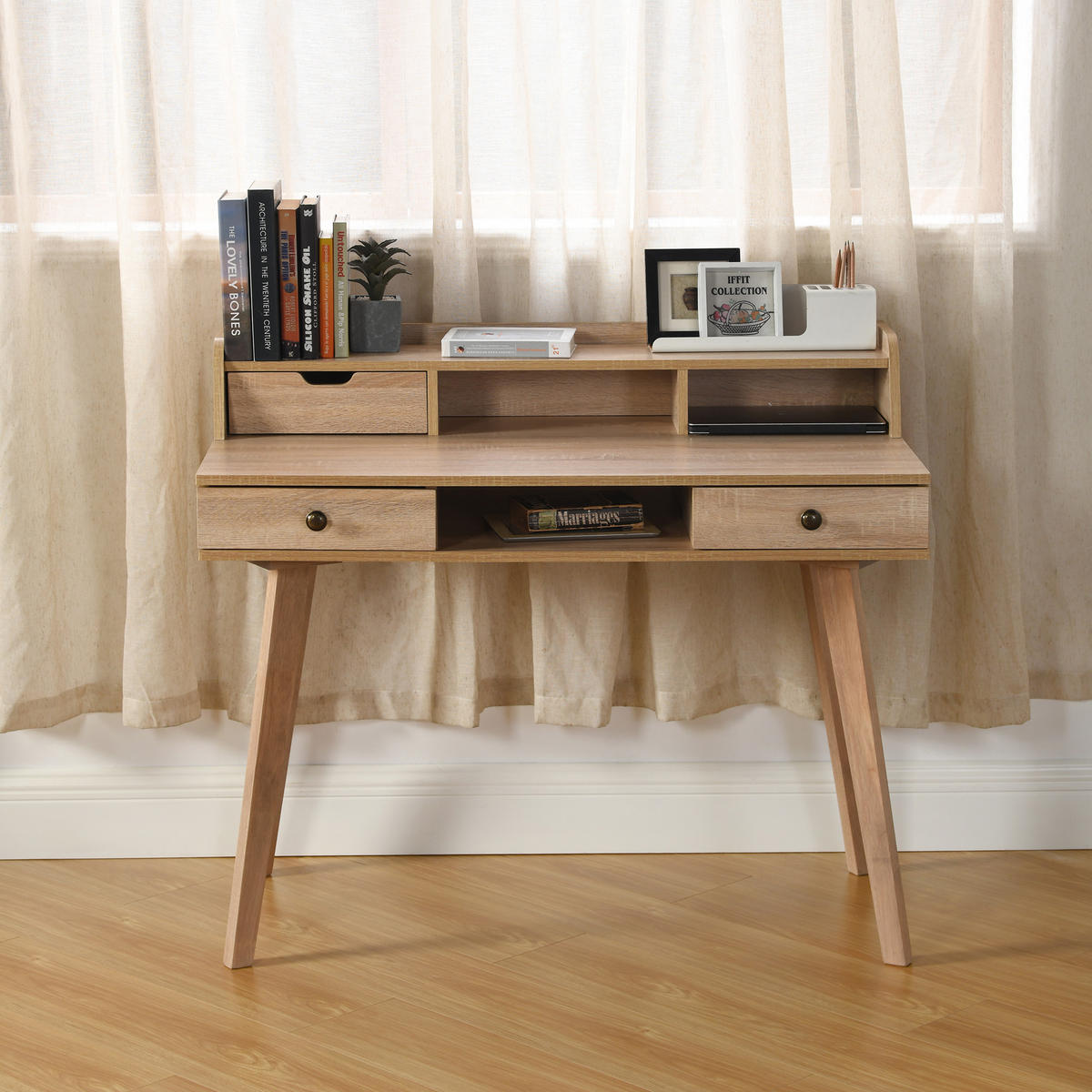 SCHREIBTISCH 100/50/91cm Beige - Beige, Holz/Holzwerkstoff (105/55/90cm) - Urban Meuble