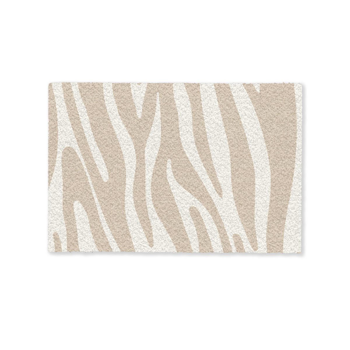 FUSSMATTE Zebramuster - Beige - Weiß - Tiermuster 90x60 cm - Beige, Kunststoff (90/0.4cm) - MuchoWow