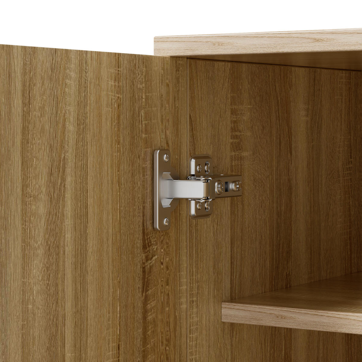 SIDEBOARD 60 cm in Natur Holz-Optik 2 Türen & schwarzes Metallgestell - Naturfarben, Holzwerkstoff (60/94/32cm) - Urban Meuble