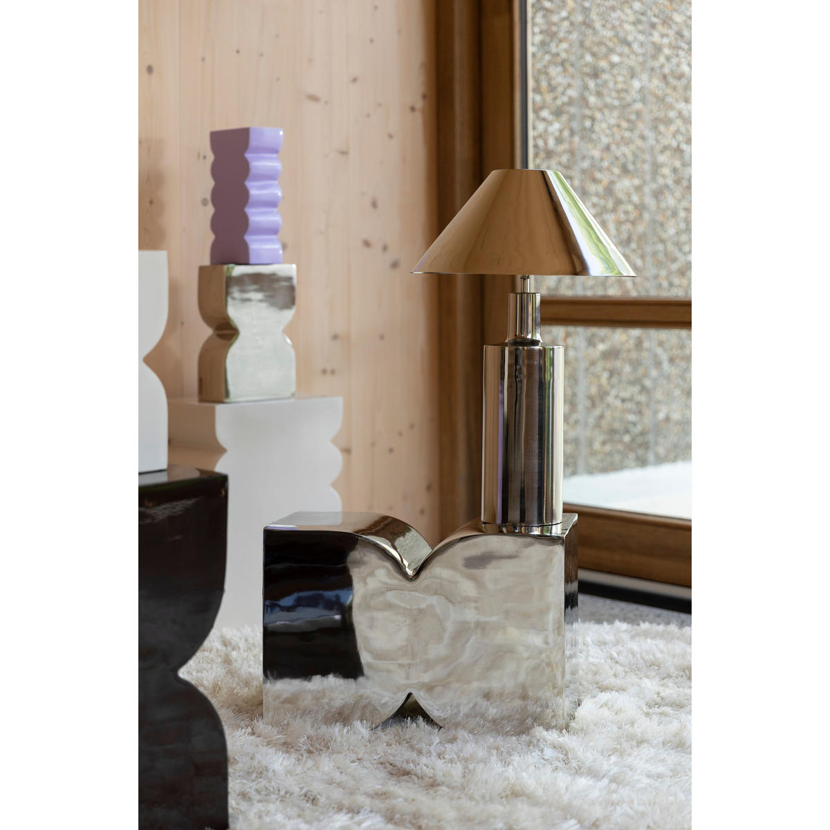 BEISTELLTISCH Cones Silber - Silberfarben, Metall (21/30/45cm) - Zuiver