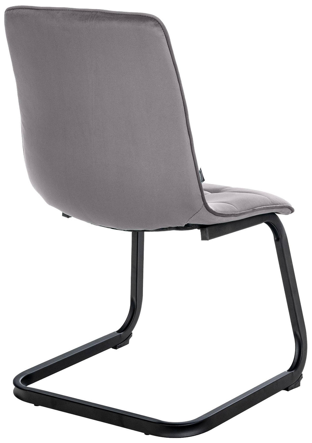 SCHWINGSTUHL 2er Set Samt dunkelgrau - Dunkelgrau/Schwarz, Textil/Metall (47/87/58cm) - CLP