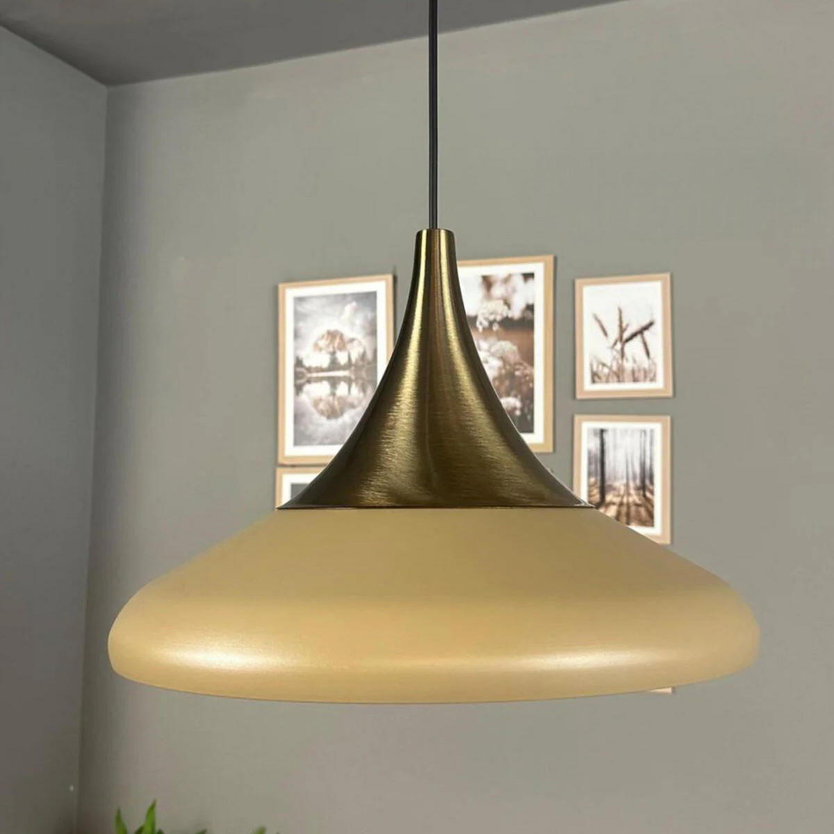 PENDELLEUCHTE Paladin - Beige, Metall (35/35/28cm) - Bamyum