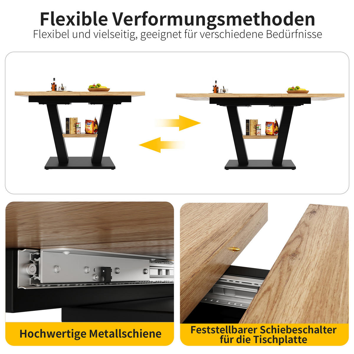 ESSTISCH Ausziehbar 118–157 cm Holzoptik - Naturfarben, Holz (157/70/75cm) - Kaket